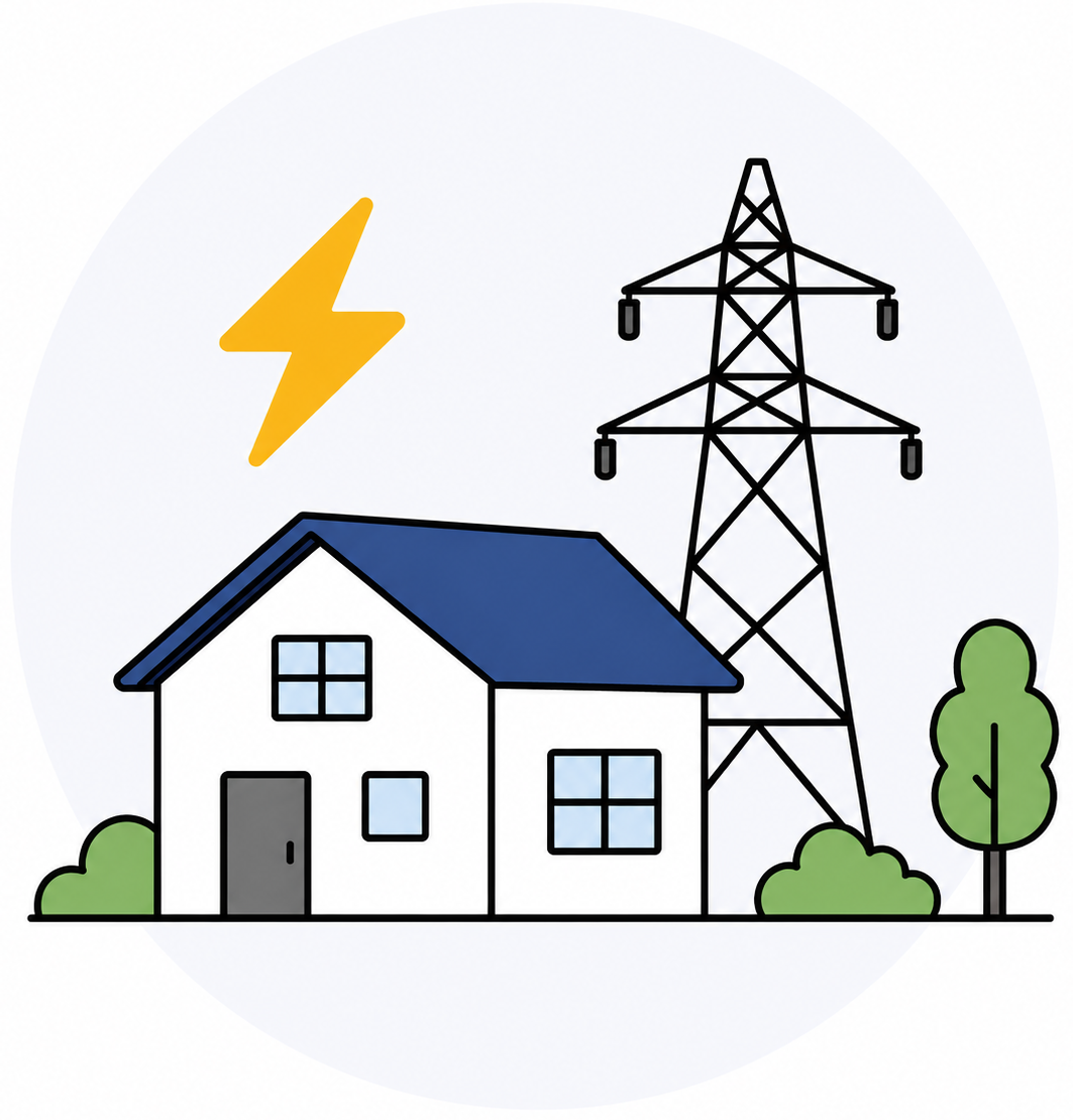 地域電力も対応のイラスト